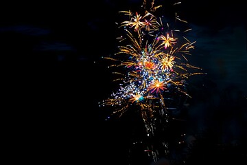 Enchanting New Year’s Fireworks Display: Colorful Lights Against the Night Sky