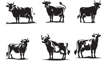 cow silhouette vector illustration