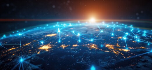 Global network concept. Communication technology banner. Connectivity background