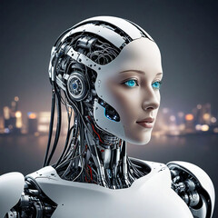 Portrait of a robot. Artificial intelligence
