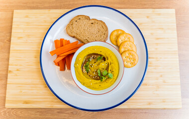 Nutritious and savory chickpea porridge with carrots