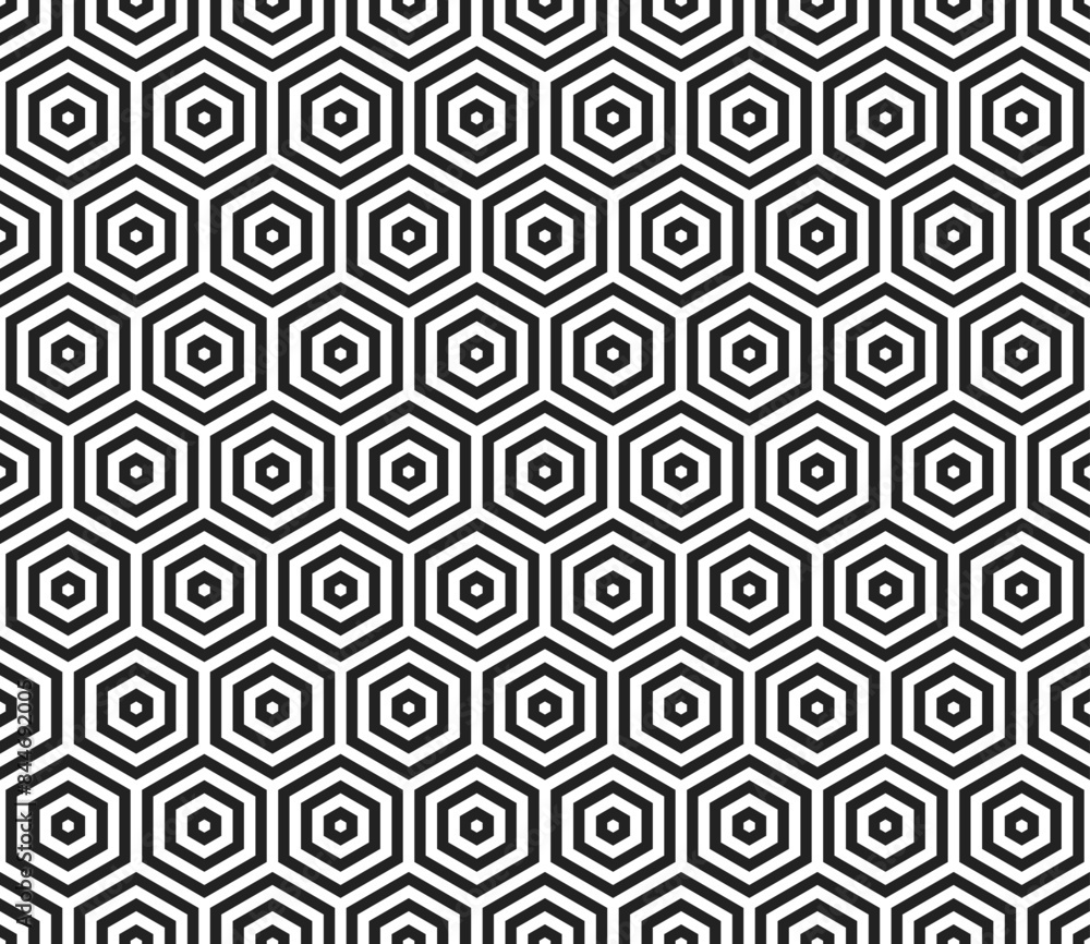Poster pattern of geometric shapes. stacked hexagon bold mosaic cell. hexagonal cells. seamless tileable ve
