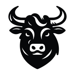 Bull head mascot silhouette on a white background vector illustration