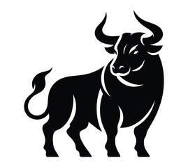 Bull silhouette on a white background vector illustration