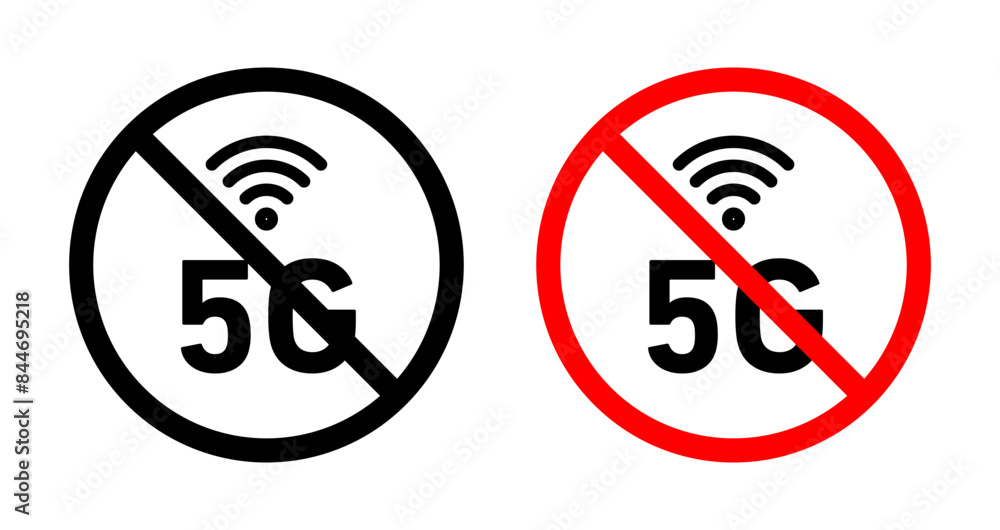 Poster no 5g signal sign indicating areas without 5g network coverage