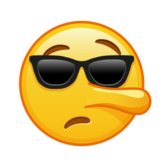 Lying face with sunglasses Large size of yellow emoji smile