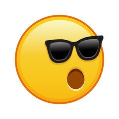 Face with open mouth with sunglasses Large size of yellow emoji smile