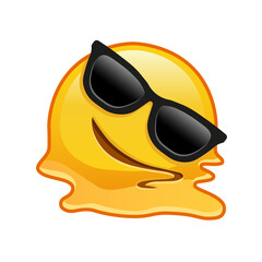 Melting face with sunglasses Large size of yellow emoji smile