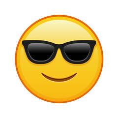 Slightly smiling face with sunglasses Large size of yellow emoji smile