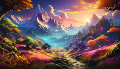 Fantastic surreal landscape