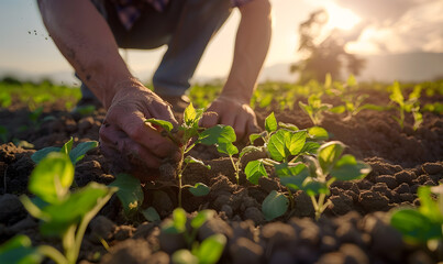 Growing rice and grains by farmers Cultivation and production