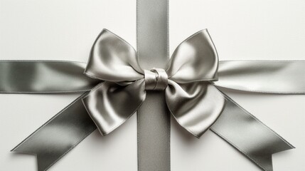 gray ribbon and bow, cut out