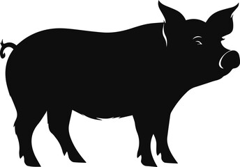 silhouette of a pig