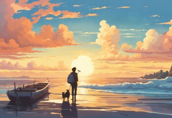 character illustrations of a married couple in anime and cartoon style.