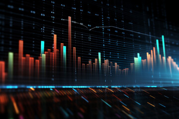 Banner with abstract financial charts uptrend line chart
