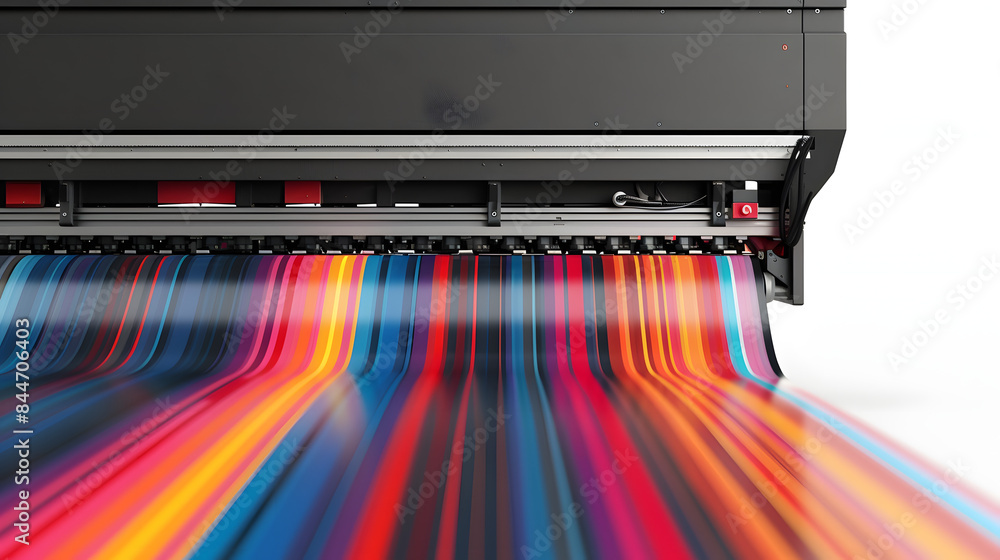 Poster professional large format printer on transparent background