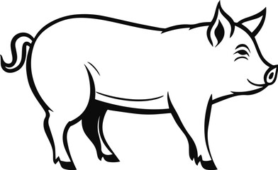 pig silhouette vector