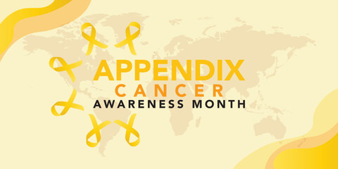 August is Appendix Cancer Awareness Month background template. Holiday concept. background, banner, card, and poster design template with text inscription and standard color. vector illustration.
