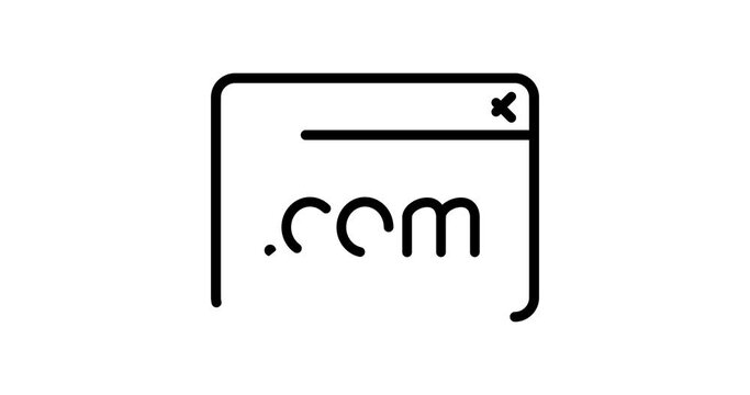 Web site domain animated outline icon with alpha channel. Web site domain 4k motion design animation for web, mobile and ui design