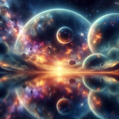 Cosmic Serenity A Surreal Dreamscape of Planetary Wonders