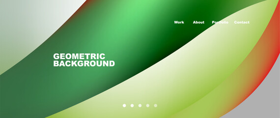 Web page design with geometric elements - circle and wave. Techno art concept. Vector Illustration For Wallpaper, Banner, Background, Card, Book Illustration, landing page