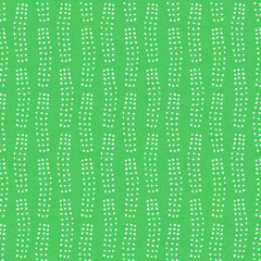 Modern motif shape summer abstract shape fresh green color seamless pattern with cloth fabric linen effect. Vibrant fresh childish geo abstract design for hand drawn textile motif template.