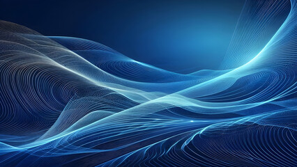 Abstract background a blue wavy lines in a blue background