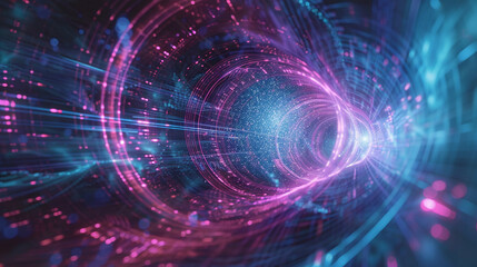 Obraz premium teleportation a phenomenon in quantum mechanics that allows the instantaneous transfer of quantum information between distant qubits demonstrating the potential for secure 