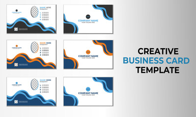 Different color variation visiting card template stock.