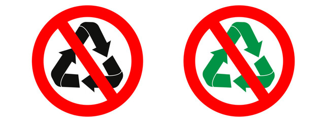 Recycle Prohibition Sign Restrict Recycling in Specific Areas
