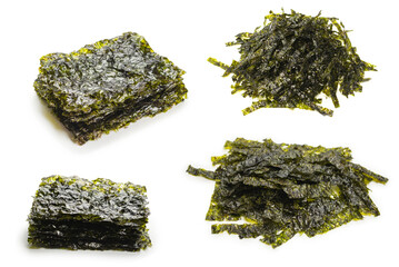Tasty nori seaweed isolated on white background. © Nikolay