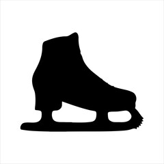 Ice skates silhouette isolated on white background. Ice skates icon vector illustration design.