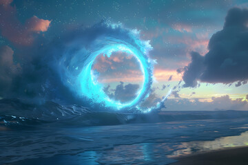 new moon sign of aquarius, 8k,