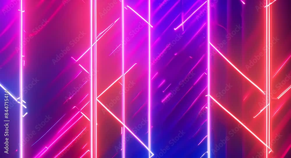 Poster digital abstract pattern featuring neon colors and glowing lines in high resolution 4k