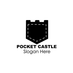 pocket castle logo design concept vector illustration