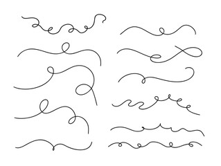 Thin line squiggle wavy abstract vector background. Curve wave pattern. Line art striped graphic template. Vector illustration.