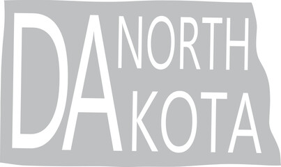 solid drawing of north dakota state map.