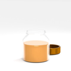 Glass bottle on white background Isolated. 3d render.