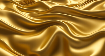 Luxurious Gold Silk: Smooth Fabric Background Texture