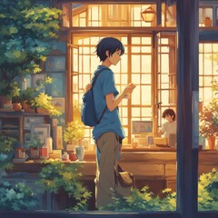 character illustrations of a married couple in anime and cartoon style.