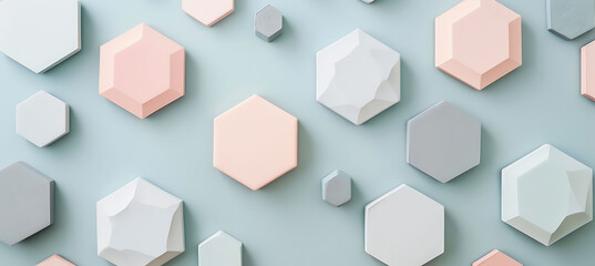 Soft Harmony: Light Blue and Pink Colour Block Shapes Creating a Serene and Elegant Background Wallpaper