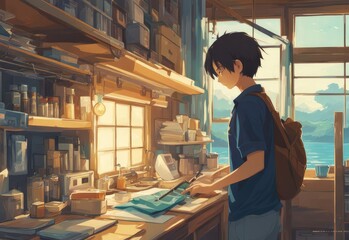 character illustrations of a married couple in anime and cartoon style.