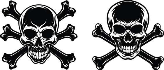 skull and crossbones illustration isolated on white background eps 10