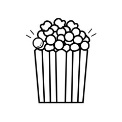 Popcorn icon, pop icon, bucket icon, cinema icon, corn icon, snack icon, box icon, entertainment icon, graphic icon, pictogram icon, marketing icon, popcorn, food, snack, box, movie, icon, isolated, w