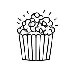 Popcorn icon, pop icon, bucket icon, cinema icon, corn icon, snack icon, box icon, entertainment icon, graphic icon, pictogram icon, marketing icon, popcorn, food, snack, box, movie, icon, isolated, w