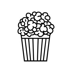 Popcorn icon, pop icon, bucket icon, cinema icon, corn icon, snack icon, box icon, entertainment icon, graphic icon, pictogram icon, marketing icon, popcorn, food, snack, box, movie, icon, isolated, w