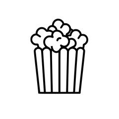 Popcorn icon, pop icon, bucket icon, cinema icon, corn icon, snack icon, box icon, entertainment icon, graphic icon, pictogram icon, marketing icon, popcorn, food, snack, box, movie, icon, isolated, w