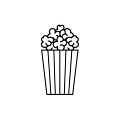 Popcorn icon, pop icon, bucket icon, cinema icon, corn icon, snack icon, box icon, entertainment icon, graphic icon, pictogram icon, marketing icon, popcorn, food, snack, box, movie, icon, isolated, w