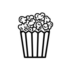 Popcorn icon, pop icon, bucket icon, cinema icon, corn icon, snack icon, box icon, entertainment icon, graphic icon, pictogram icon, marketing icon, popcorn, food, snack, box, movie, icon, isolated, 