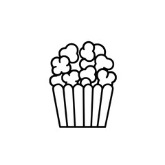 Popcorn icon, pop icon, bucket icon, cinema icon, corn icon, snack icon, box icon, entertainment icon, graphic icon, pictogram icon, marketing icon, popcorn, food, snack, box, movie, icon, isolated, 